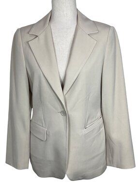 CABI Single Button Blazer Cream Sz 6 #226 EUC